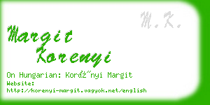 margit korenyi business card